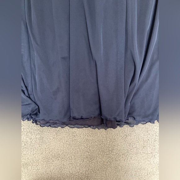 Jodi Kristopher Long Cocktail Formal Navy Blue Dress Size Medium 6-8 - Picture 4 of 10